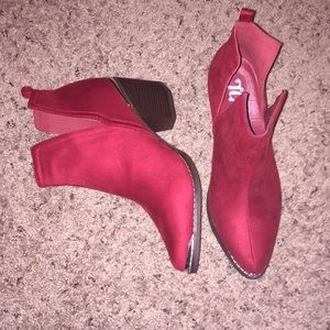 Red Fabric Boots